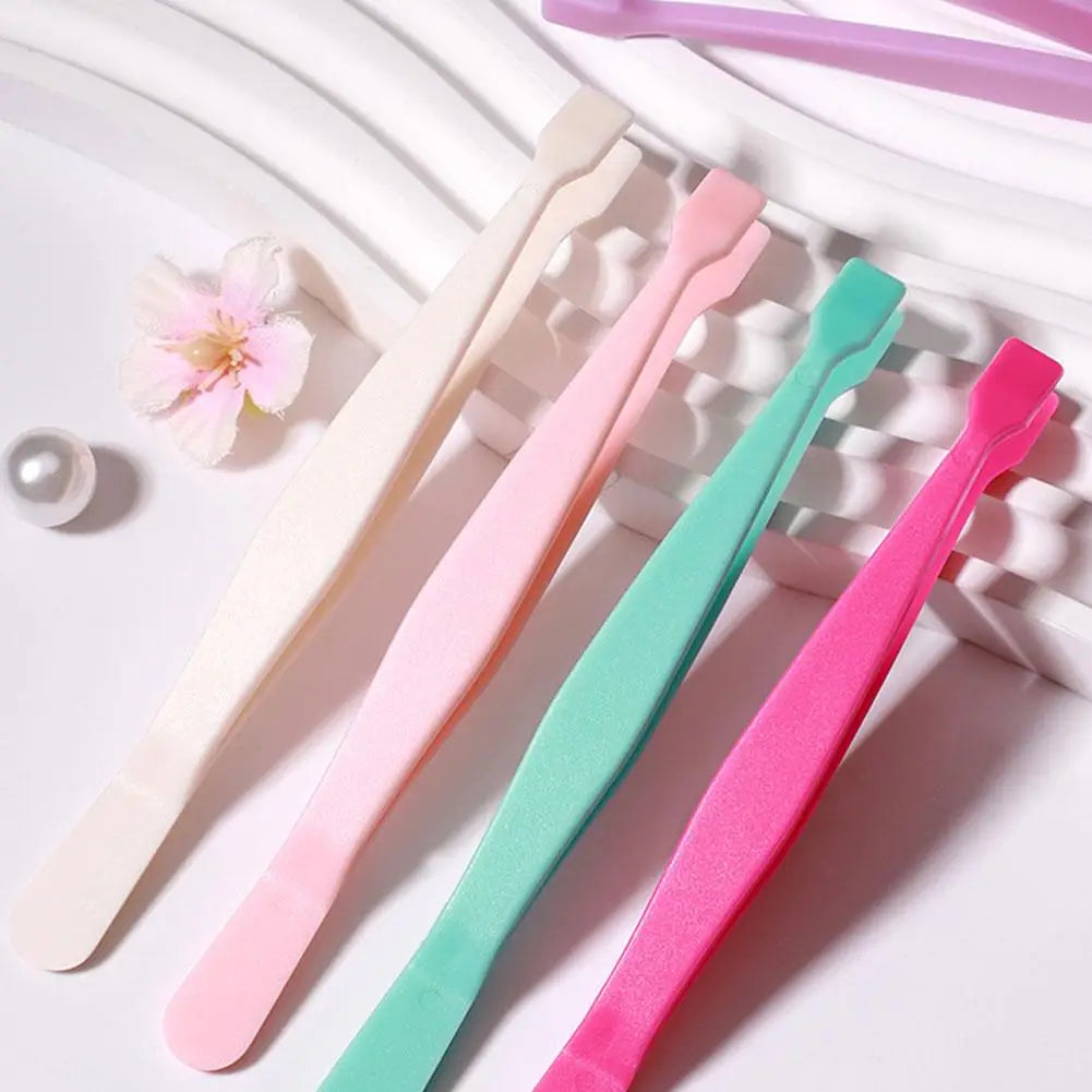 Flat Head Eyelash Tweezers for DIY Cluster Lashes, Anti-Adhesive Lash Applicator Tool, Safe Makeup Tool for Beginners