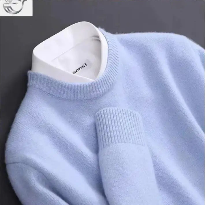 2025 Cashmere Sweater O-neck Pullovers Men's Loose Oversized M-3XL Knitted Bottom Shirt Autumn Winter New Korean Casual Men Top