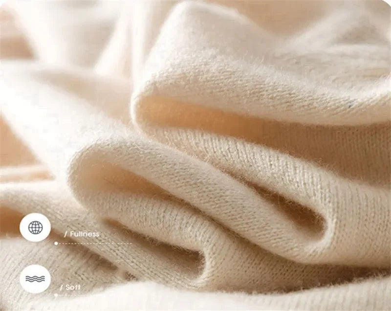 Soft Cashmere Sweater Men's Clothing Autumn Winter Pullover Business Casual Bottom V-neck Knitted Woolen Slim Fit Knitwear Male