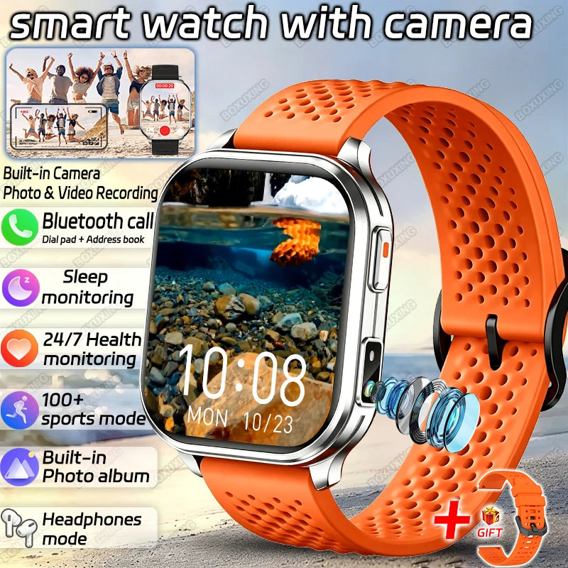 2026 New Smart Watch With Camera Men Women Photos Record Video Health Sports Fitness IP68 Waterproof Call Recording Smartwatches