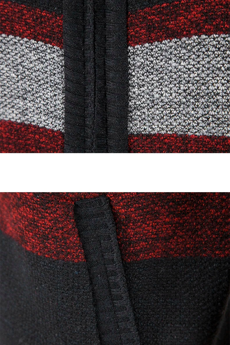 Autumn Winter Sweater Men Warm Cashmere Cotton Blended Pullovers Cardigan Men Fashion Casual Stand Collar Breathable Men Jackets