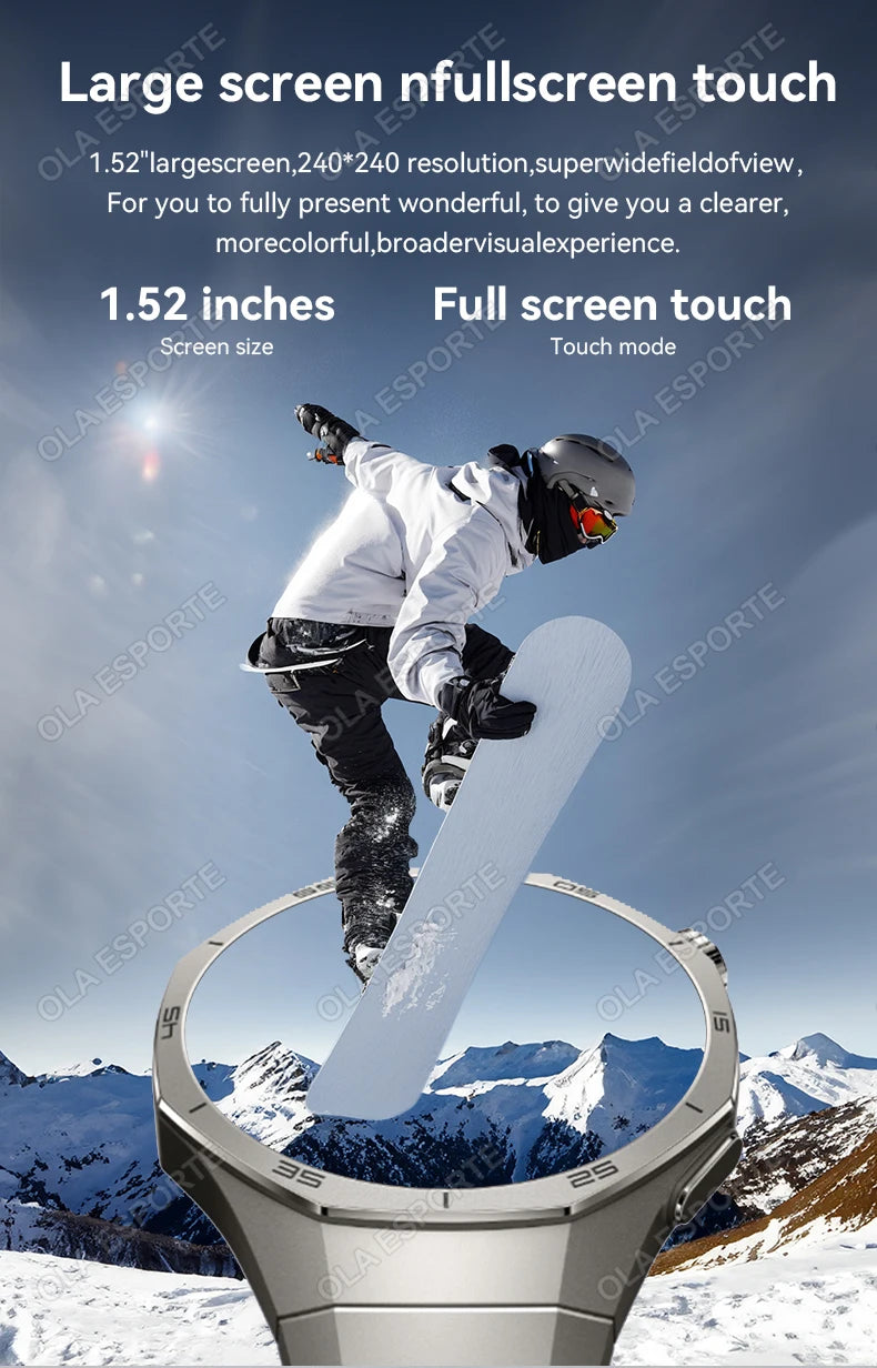 2025 New Smart Watch Men Watch 5 Pro 1.52 AMOLED Screen Bluetooth Call GPS Trajectory NFC Heart Rate Dynamic Lsland SmartWatches