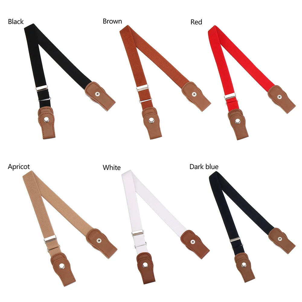 Fashion Stretch Boys and Girls Stretch Canvas Kids belts Waist Belt Buckle-Free Belt