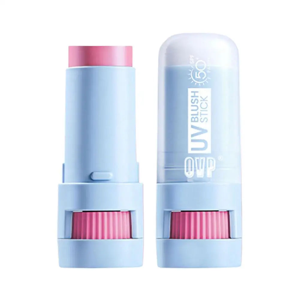 Matte Blush Stick with Natural Satin Finish Offers 5 Color Shades Moderate Coverage Long-lasting Nourishing Skin Care Makeup