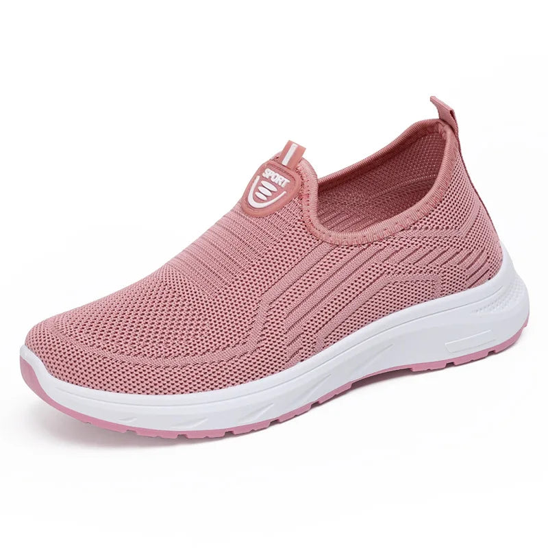 Women Shoes Mesh Casual Shoes Lightweight Slip on Tennis Shoes Fashion Soft Sole Loafers Flats Outdoor Plus Size Women Sneakers
