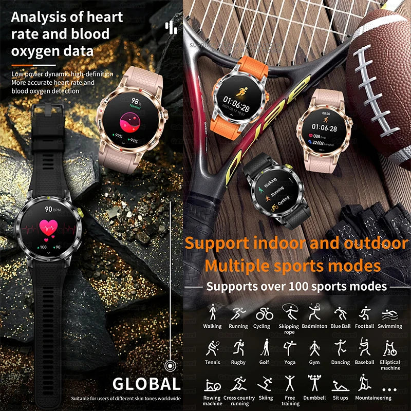 Outdoor Professional GPS Trajectory Smart Watch 1.5" HD Screen Waterproof Watches Bluetooth Call Smartwatch Men For Android IOS