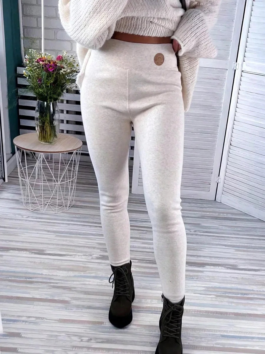 Women's Winter Leggings Thermal Velvet Cotton Slimming Tights with Fleece Pant Apricot Stretch Gray Thick Warm Thermo Leggings