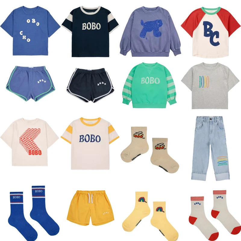 BC 24ss Camisetas y pantalones cortos para niños Conjuntos de ropa Conjuntos de ropa con estampado lindo de sudaderas y pantalones para niños y niñas