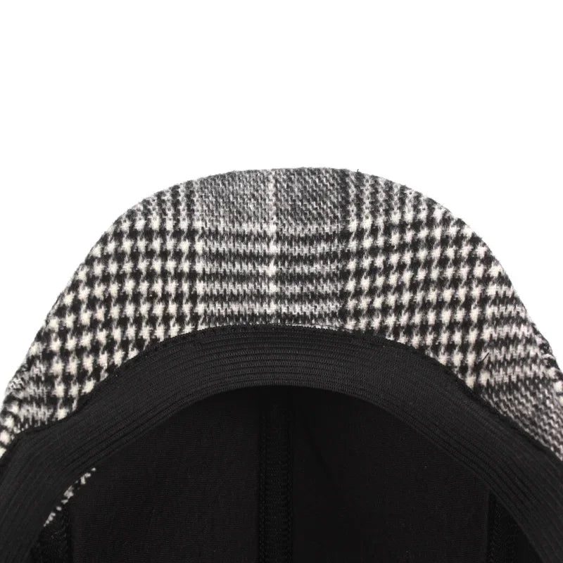 Men's Cotton Plaid Berets Caps for Men Women Middle-Aged Autumn Winter Hats Boina Herringbone Newsboy Baker Tweed Boy Hat