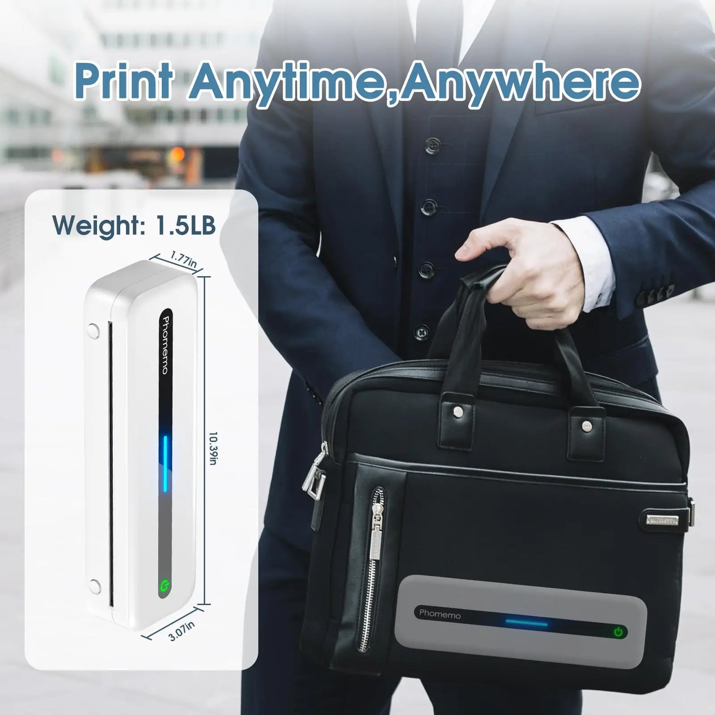 53-216mm Paper Printer M832 Portable Printer Wireless for Travel Mobile Office Bluetooth Thermal Printer Inkless Mobile Printer