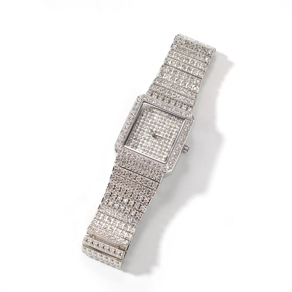 Diamond Square Women Watch Gold Silver Luxury Ladies Dress Quartz Watch Casual Simple Couple Wristwatches Dames Horloges