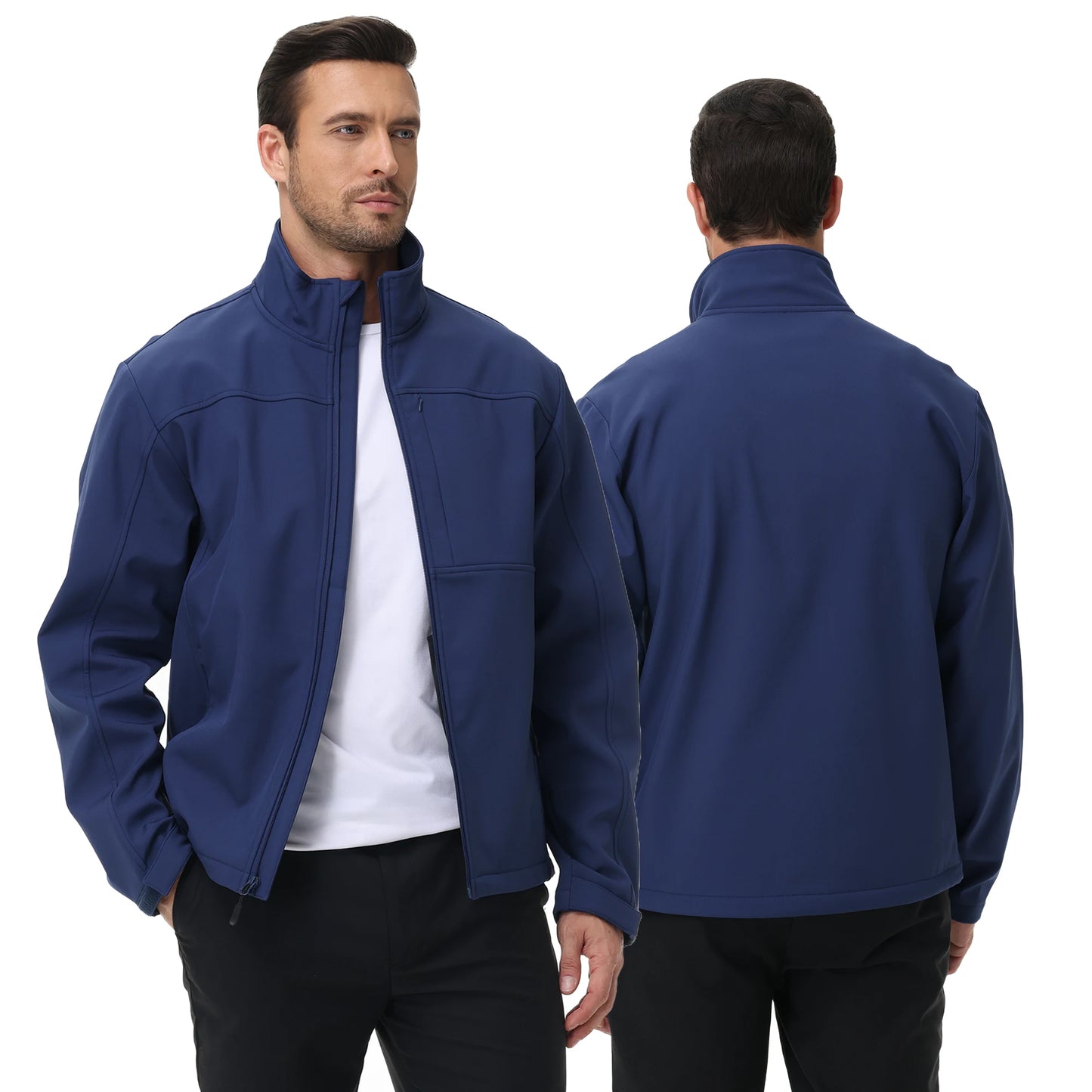 Mens Business Casual Jacket, Windbreaker Waterproof Fashion Coat, Cargo Jacket for Daily Outdoor Travel Autumn Winter