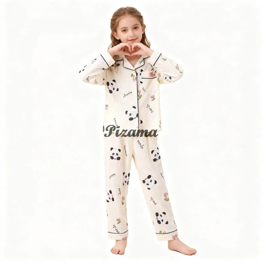Spring Autumn Winter Teen Girls Pajamas Sets Children 2 Piece Full Sleeve Loungewear Kids Pyjamas Button Down Pijama Teen Niña