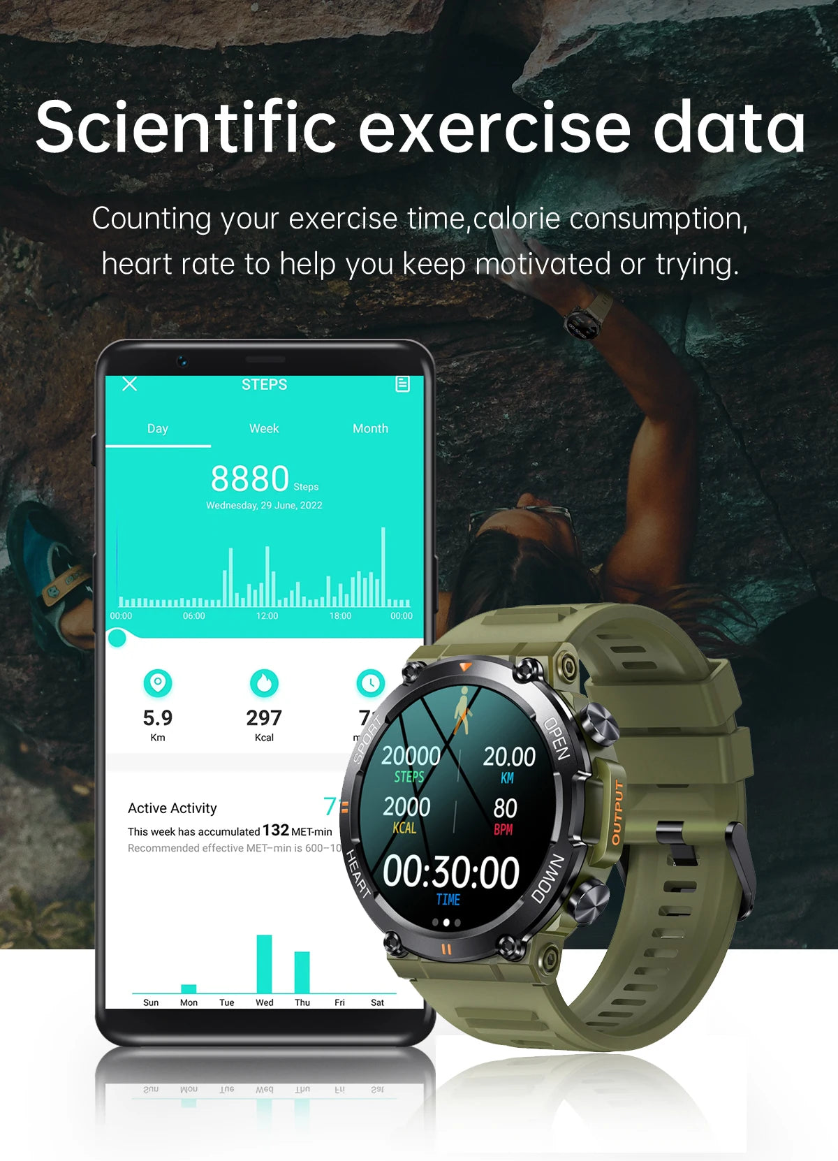 Men Smart Watch BT HD Calling Music Fitness Tracker 100+ Dial Sport Waterproof Smartwatch for Android Phone 2023