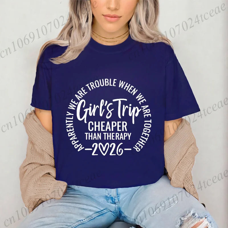 Girls Weekend Tshirt,Girls Trip 2026 T-Shirts，Matching Travel Tees,Besties Women's Clothing，Friendships Making New Memories Top