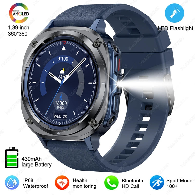 NEW Watch 7 Ultra Smart Watches IP68 Waterproof Bluetooth Call Heart Rate LED Flashlight Outdoor Smartwatch for Android iOS
