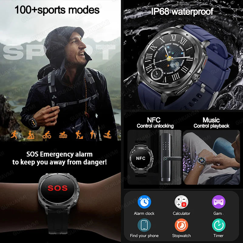 New Clinical level Smart Watch Men NFC ECG+PPG Organ monitor Blood Lipids Uric Acid Bluetooth Call Health Laser Therapy watches