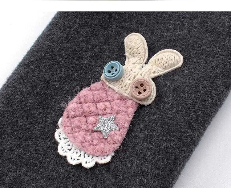 Girls Thermal Leggings Autumn Winter Kids Cute Rabbit Simplicity Tight Warm Trousers Baby Children Skinny Pants Casual Bottoms