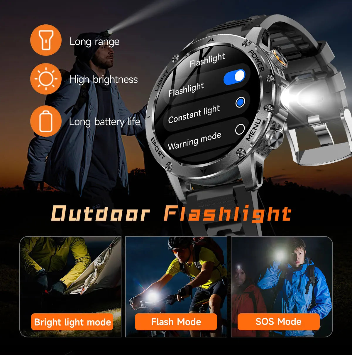 New Smart Watch For Men 1000Mah Battery Fitness Tracking Sport Waterproof Clock Smart Bracelet Men Military High-end custom dial