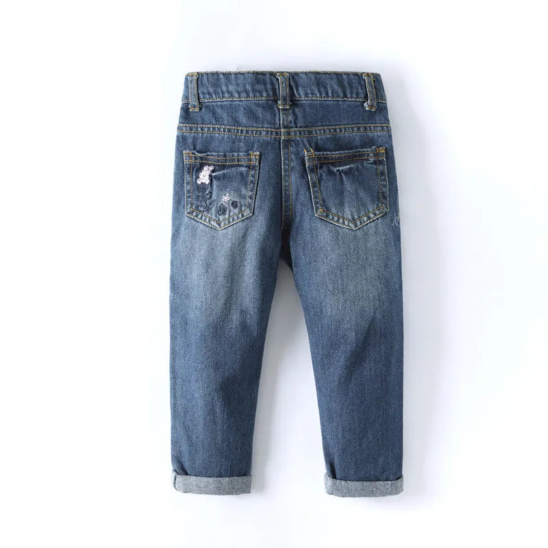 Fashion Baby Girl Jeans Pants Cotton Bird Infant Pants 9-24M Cute Newborn Boys Full Pants Infant Clothes