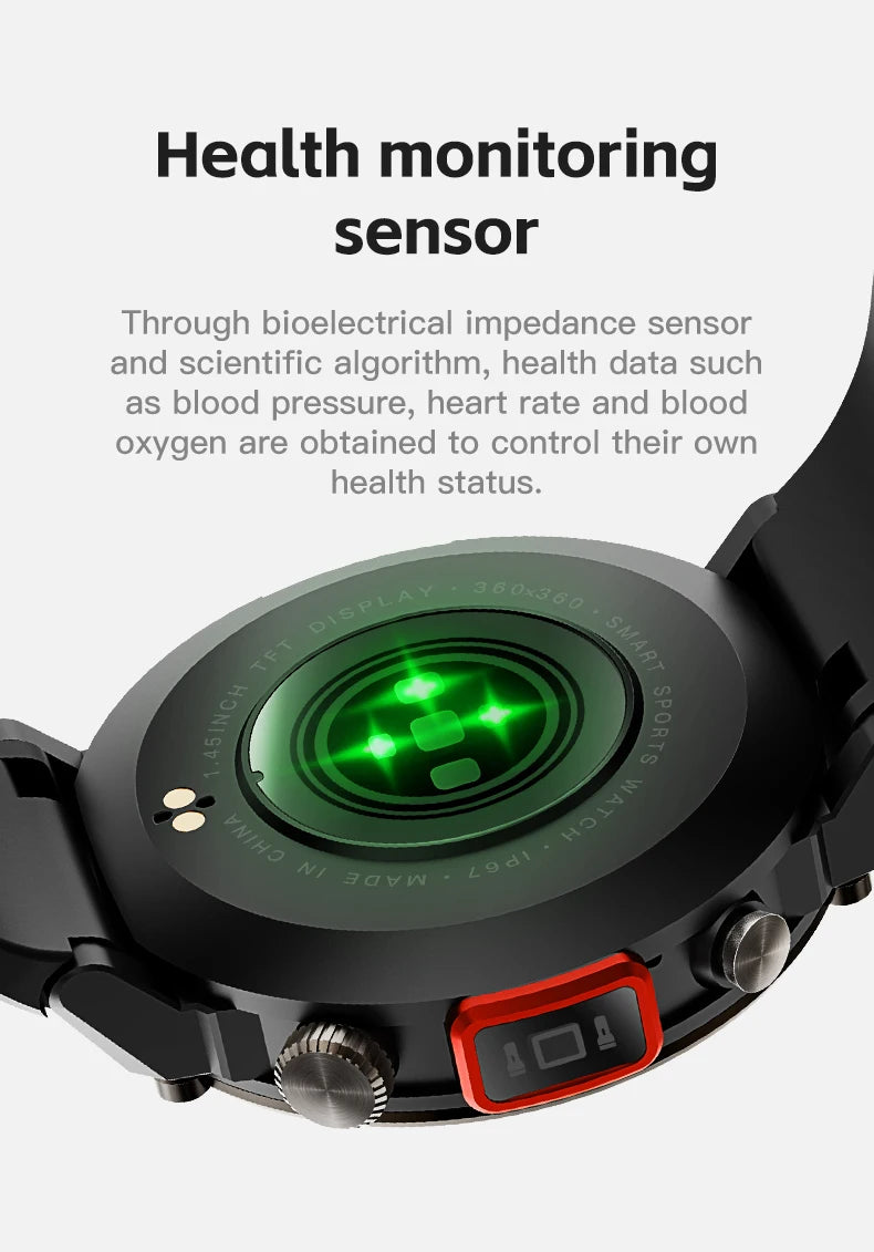 LIGE New Men SmartWatch Military With LED Flashlight Sport Tracker Waterproof Bluetooth Call For Huawei Xiaomi Smart Watch Men