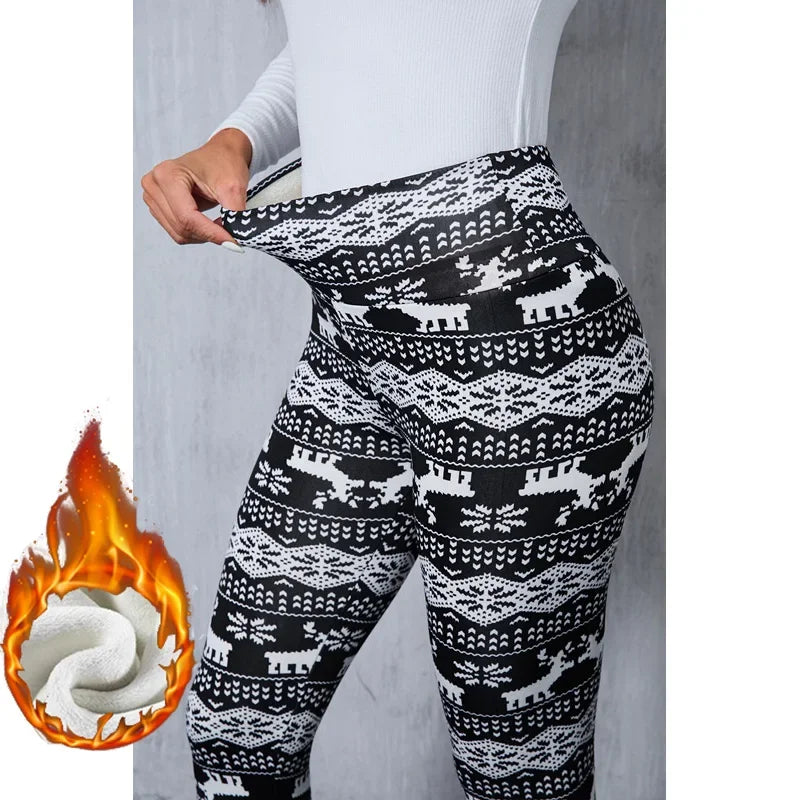 Winter Women Skinny Fleece Thermal Leggings Girls Snow Warm High Waist Plush Trousers Lady Classic Daily Thin Pants