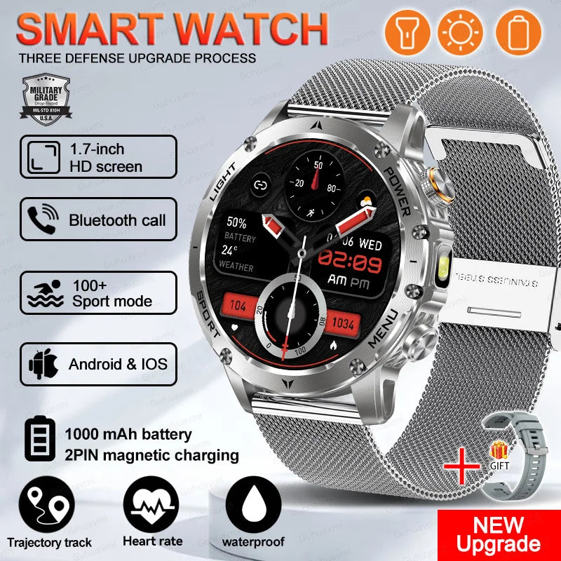 New Smart Watch For Men 1000Mah Battery Fitness Tracking Sport Waterproof Clock Smart Bracelet Men Military High-end custom dial