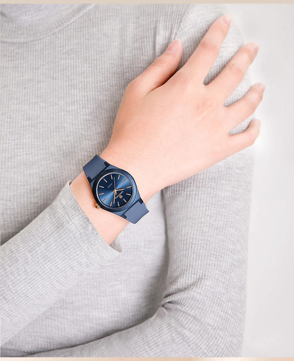 NAVIFORCE 2025 Women Fashion Watches Quartz Watch Sports Silicone Strap Ladies Wristwatches Simple Clock Gift relogios feminino