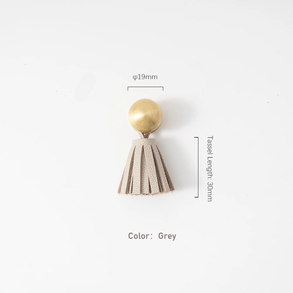 Cute Leather Tassel Knob for Kids Room Pink Cabinet Knobs Wardrobe Dresser Drawer Knobs Kitchen Cupboard  Single Hole