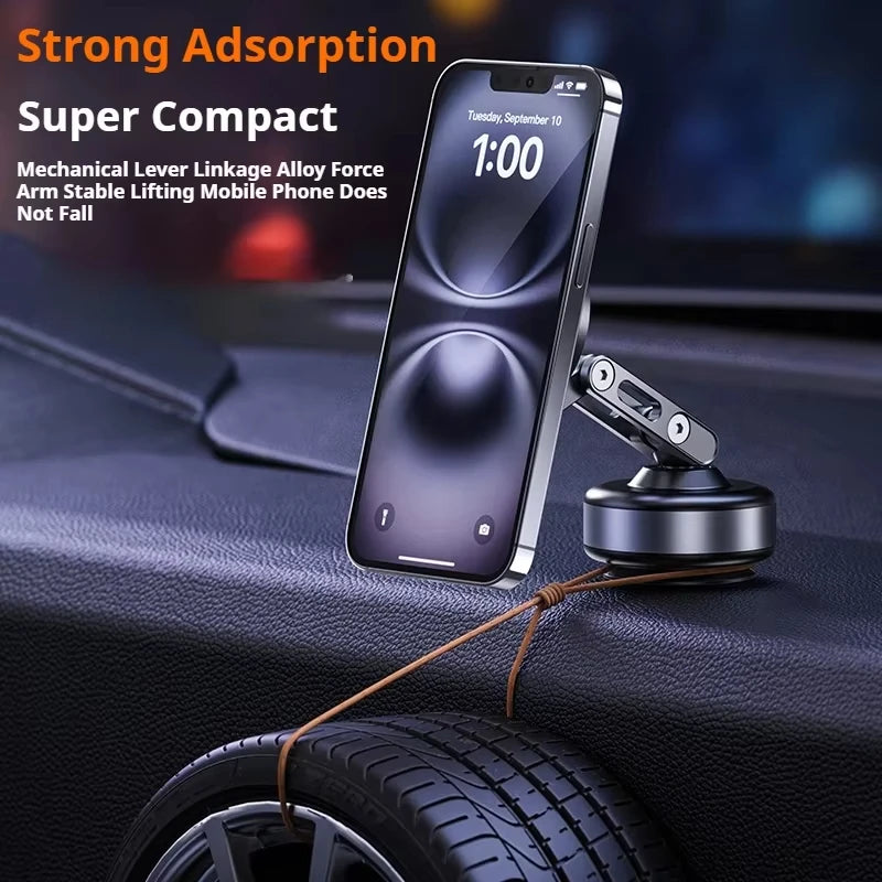 Magnetic Car Phone Holder 360° Rotating Folding Electric Vacuum Suction for Car Navigation Gym Kitchen Streaming Bracket
