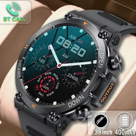 2023 Smart Watch Men Military Healthy Monitor 1.39 inch Bluetooth Call Fitness Waterproof Sport Smartwatch for IOS Android Phone