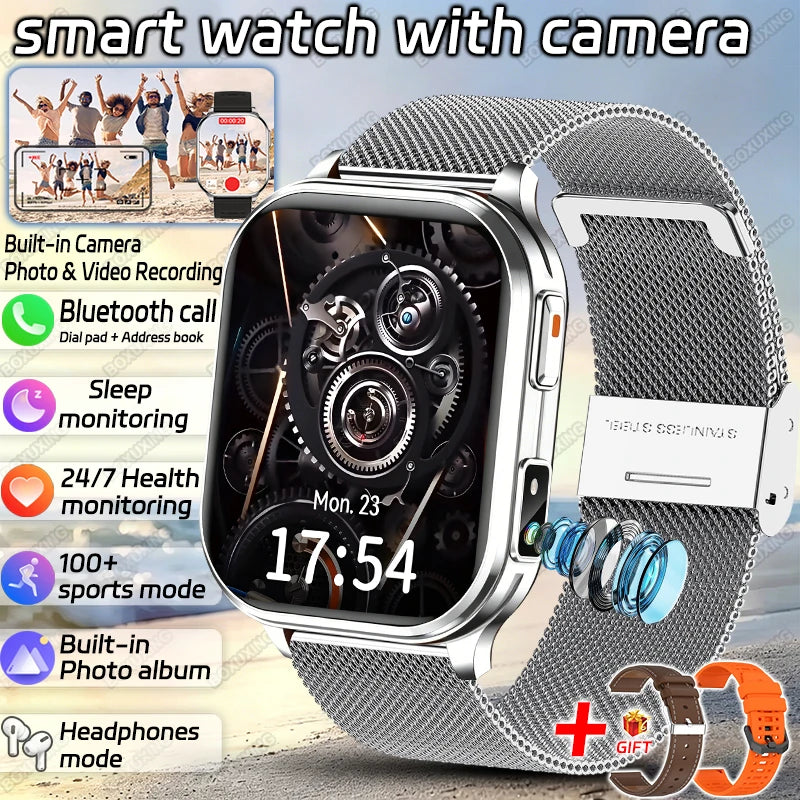 2026 New Smart Watch With Camera Men Women Photos Record Video Health Sports Fitness IP68 Waterproof Call Recording Smartwatches