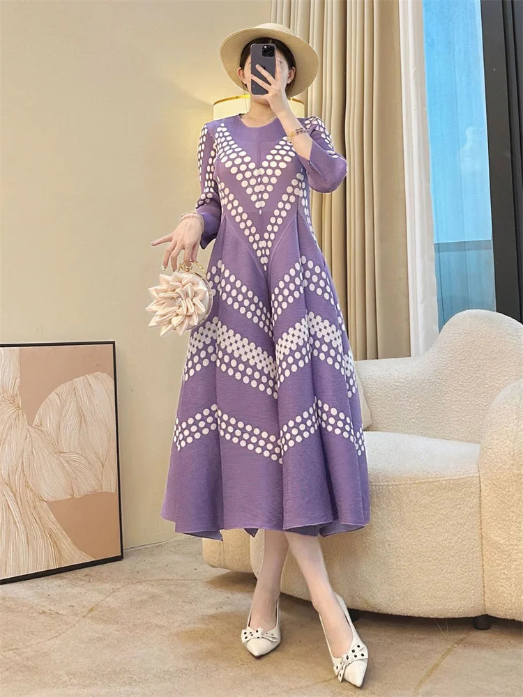 2026 Spring and Summer Loose New Fashion Elegant Dress French Literary Retro Long-sleeved Round Neck Long Dress Women's Clothing