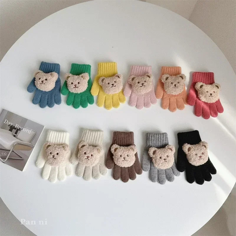 Winter Warm Toddler Boy Girl Glove Cute Fashion Cartoon Doll Bear Glove for Baby Boy Girl Lovely Autumn Thermal Kids Mittens