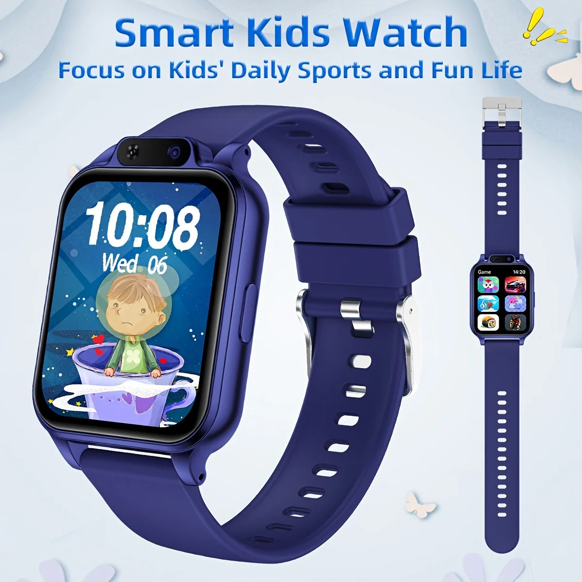 A Smartwatch Featuring a Front-Facing Camera, an Emergency Flashlight, 18 Engaging Educational Games
