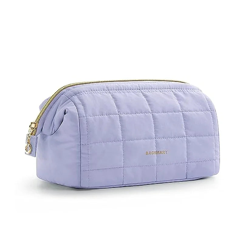 BAGSMART Makeup Bag Puffy Padded Make Up Bags for Women Makeup Organizer Case Wide-open Pouch Toiletry Bag Travel Essentials