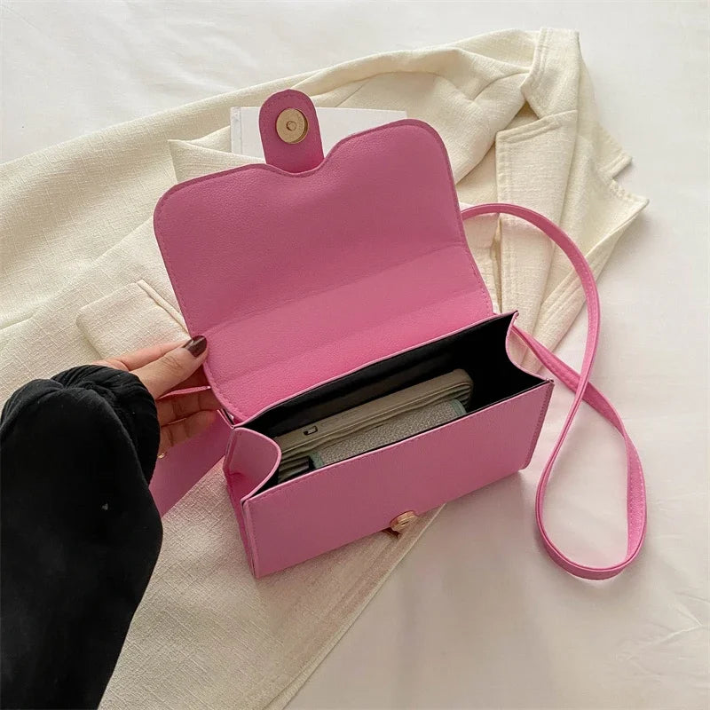 7 Color Pu Leather Ladies Brand Shoulder Bag With Coin Purse Crossbody Small Phone Bag Female Flap Messenger Bag Silver