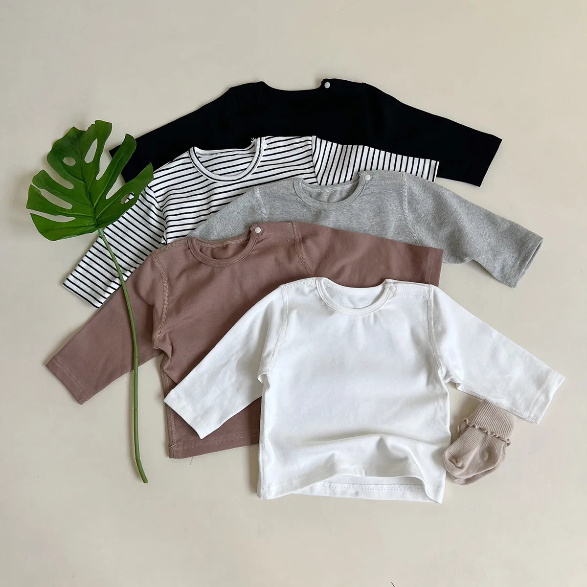 Autumn New Baby Long Sleeve T Shirts Infant Boy Cotton Bottoming Shirts Solid Toddler Girl T Shirts Kids Tee Baby Clothes