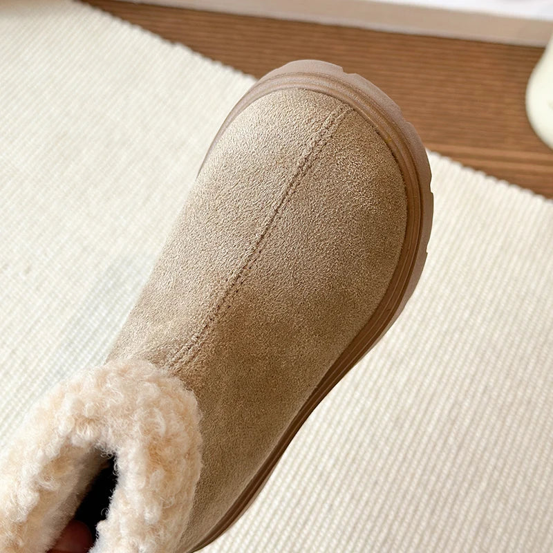 Children's Winter Boots 2025 New Girls Classic School Ankle Boots Outdoor Warm Plush Fashion Kids Simple Platform Cotton Boots
