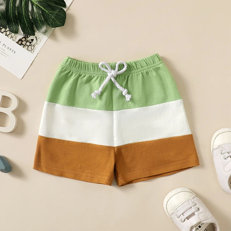 Toddler Baby Boy Girl Shorts Solid Color Elastic Waist Jogger Shorts Pants Newborn Infant Summer Casual Bottoms