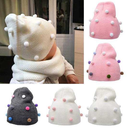 Newborn Soft Warm Hat Cap Baby Girl Boy Knitted Cap Kids Autumn Winter Casual Warm Cap for Children Toddler Cute Elastic Cap