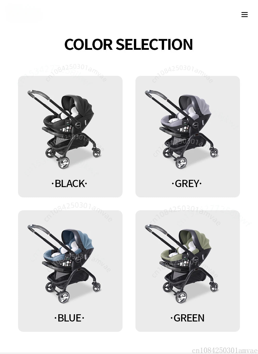 Kodilo baby safety stroller, child safety seat, newborn baby sleeping basket can be pushed in both directions Easy to operate