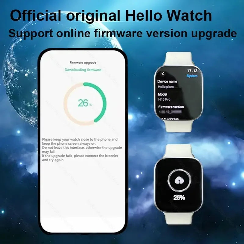 2024 New Hello Plum Smart Watch Series 10 46mm HD AMOLED 4G ROM ChatGPT NFC Compass Sports Clock Smartwatch Men Women 3 Pro Plus