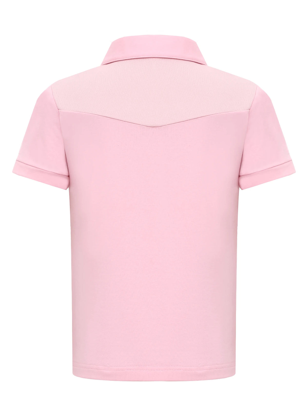 Kids Girls Horse Riding Shirts Short Sleeve Turn Down Collar Buttons T-shirt Closure Design Equestrian Costumes Sports Tops