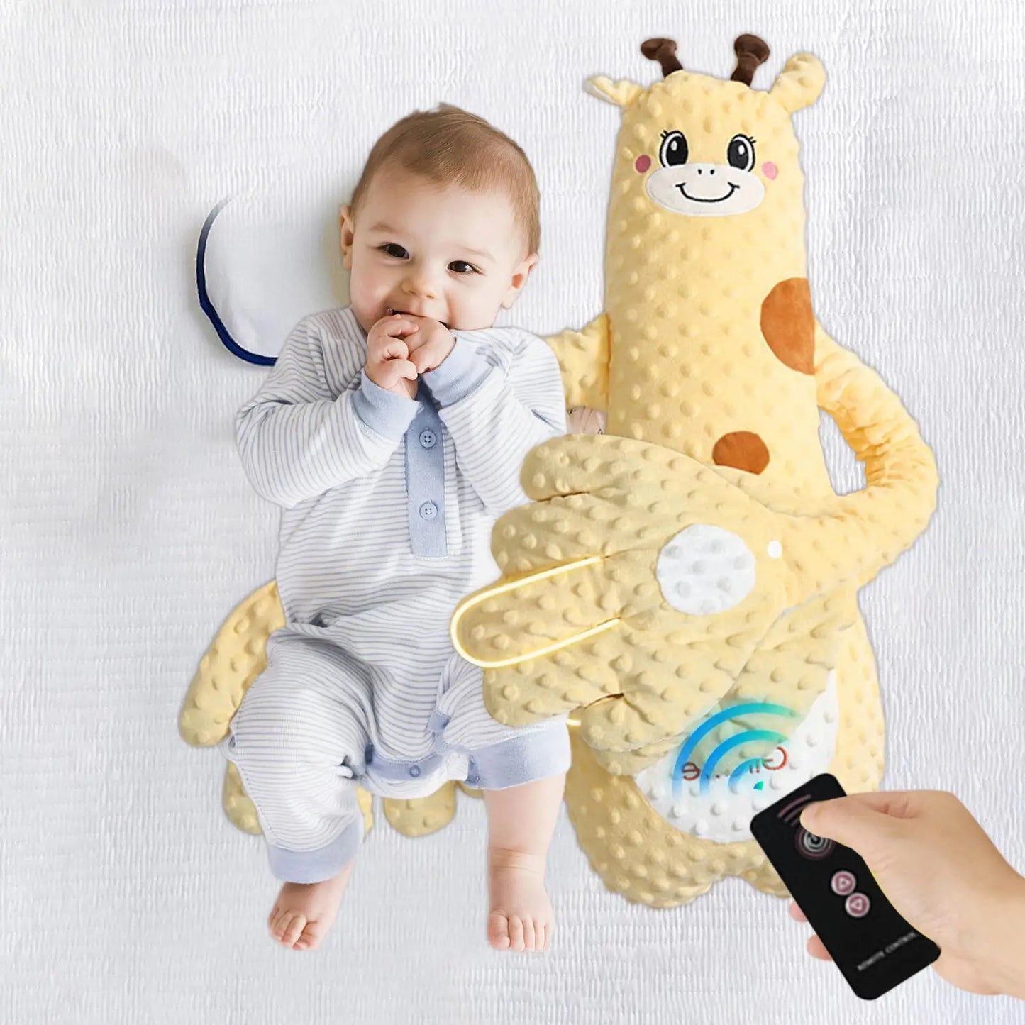Baby Sleep Toy Baby Patter with 3 Adjustable Modes Interactive Stuffed Animal Shape Cushion Cozy Companion for Car Seat Nursery