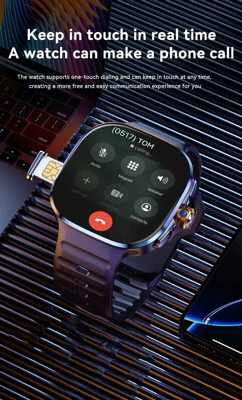 NEW Smartwatch 5G with 2.4" HD Screen 190° Rotating Camera WIFI 3D Stereo Navigation Compass NFC Bluetooth Smart Watch Men Women