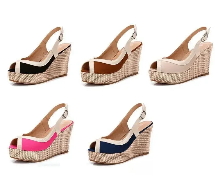 Size 33-40 Summer High Heel Wedges Sandals Female Peep Toe Leisure Platform Sandals Women Shoes