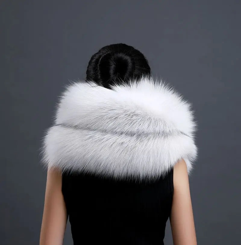 Winter Warm Large Real Fox Fur Collar Natural Fur Coat Scarves Luxury Women Men Jackets Hood Shawl Decor Female Neck Scarf Wraps