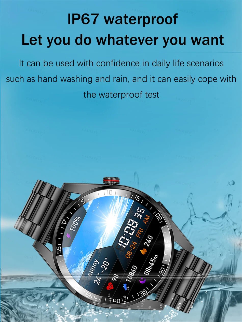 New Smart Watch Mens 4G Memory Local Music Player 454*454 AMOLED Screen Bluetooth Call Sports Man Smartwatch For Man Android iOS