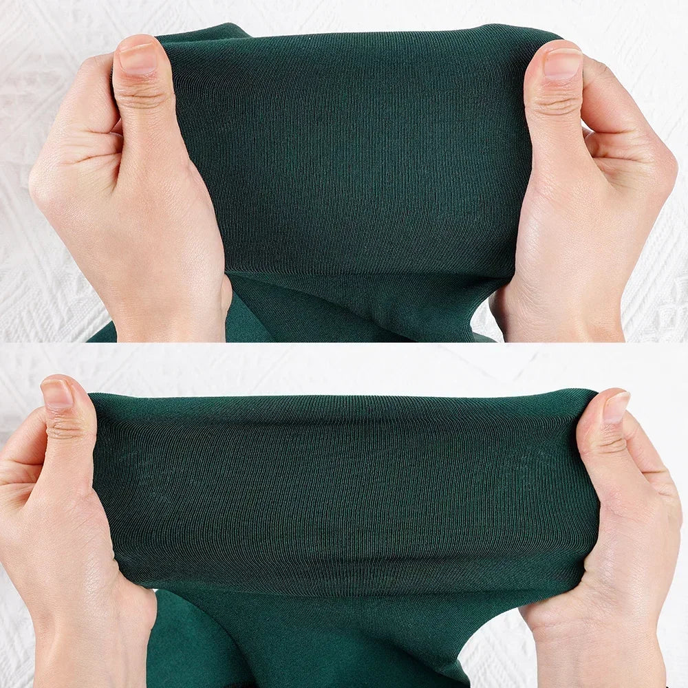 Women's Pearl Fleece Lined Leggings Winter Thermal Thickened Pants, All-in-One Warm Fleece Outerwear Bottoms